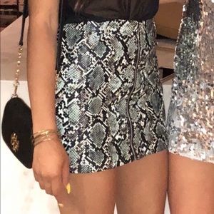 Fashionnova Mini Snake Skin Skirt